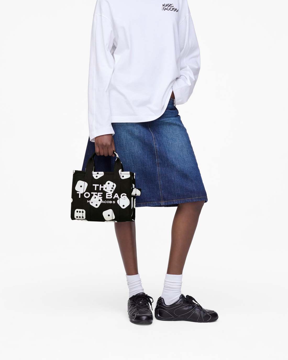 Marc Jacobs Derrick Adams X Marc Jacobs Canvas Small Tote Bag Black/White