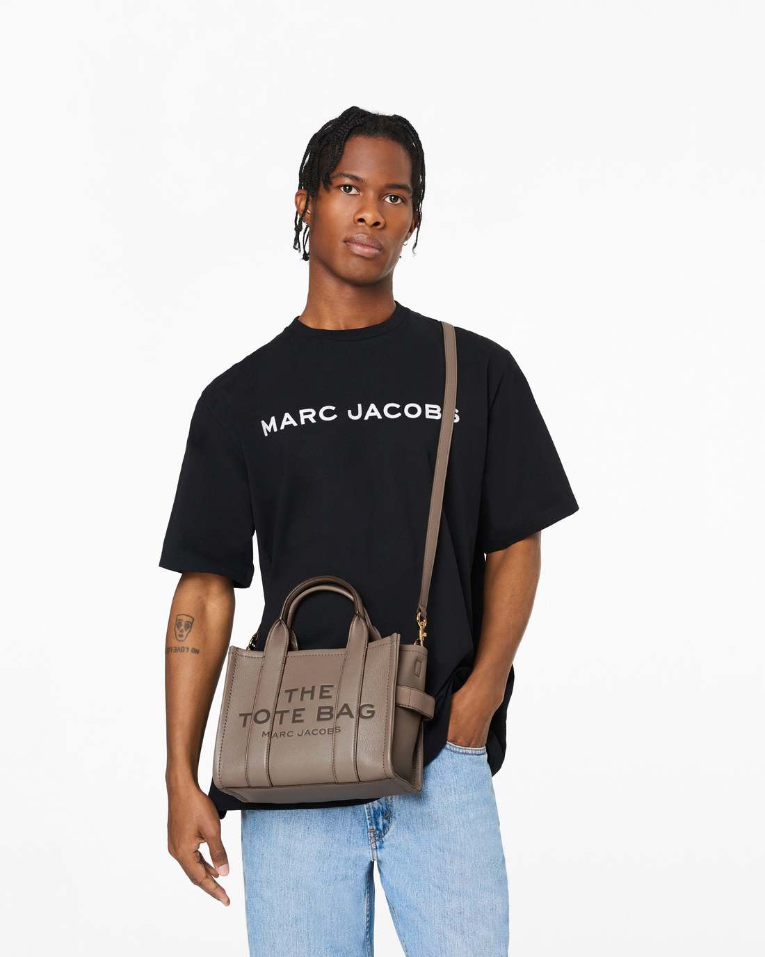 Marc Jacobs The Leather Small Tote Bag Cement