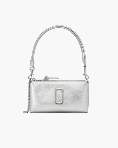 Marc Jacobs The Metallic Snapshot Convertible Shoulder Bag Silver
