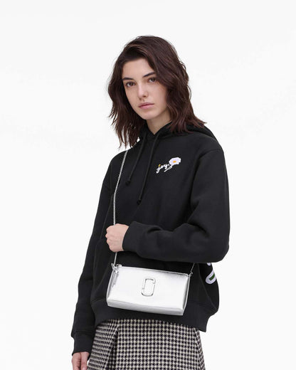 Marc Jacobs The Metallic Snapshot Convertible Shoulder Bag Silver