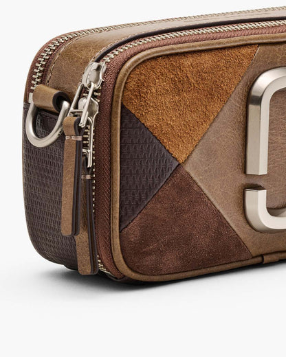 Marc Jacobs The Suede Patchwork Snapshot Brown Multi