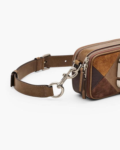 Marc Jacobs The Suede Patchwork Snapshot Brown Multi