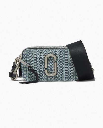 Marc Jacobs The Washed Monogram Denim Snapshot Sun Faded Denim