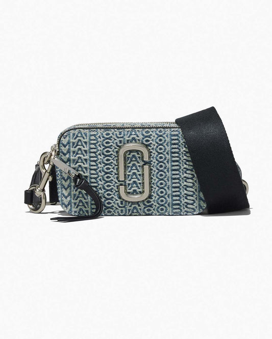 Marc Jacobs The Washed Monogram Denim Snapshot Sun Faded Denim