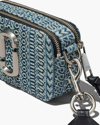 Marc Jacobs The Washed Monogram Denim Snapshot Sun Faded Denim