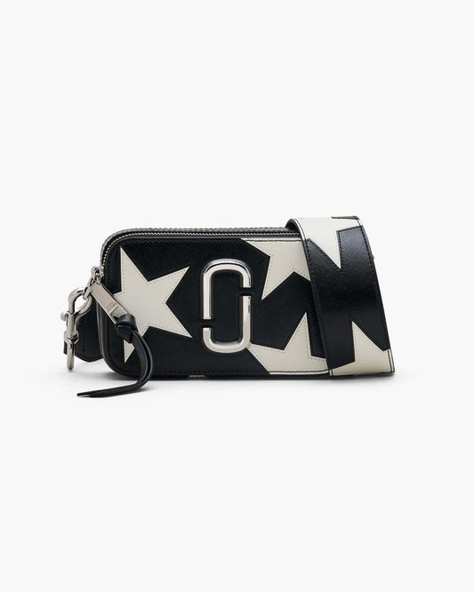 Marc Jacobs The Star Patchwork Leather Snapshot Black/White