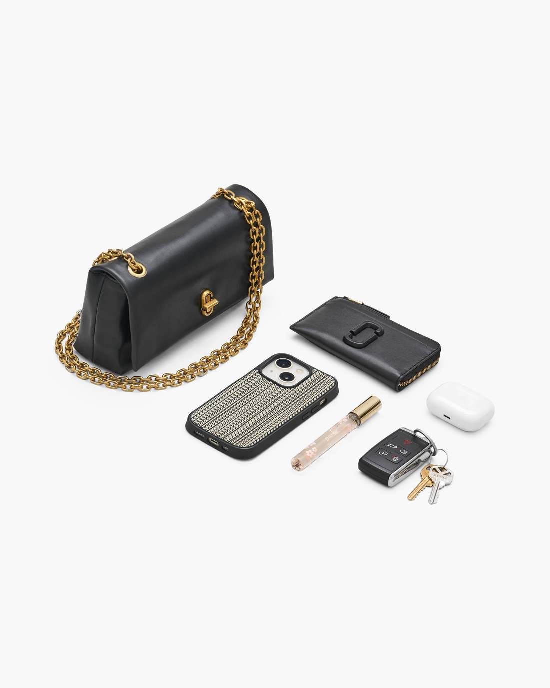 Marc Jacobs The Metallic Dual Chain Mini Bag Silver