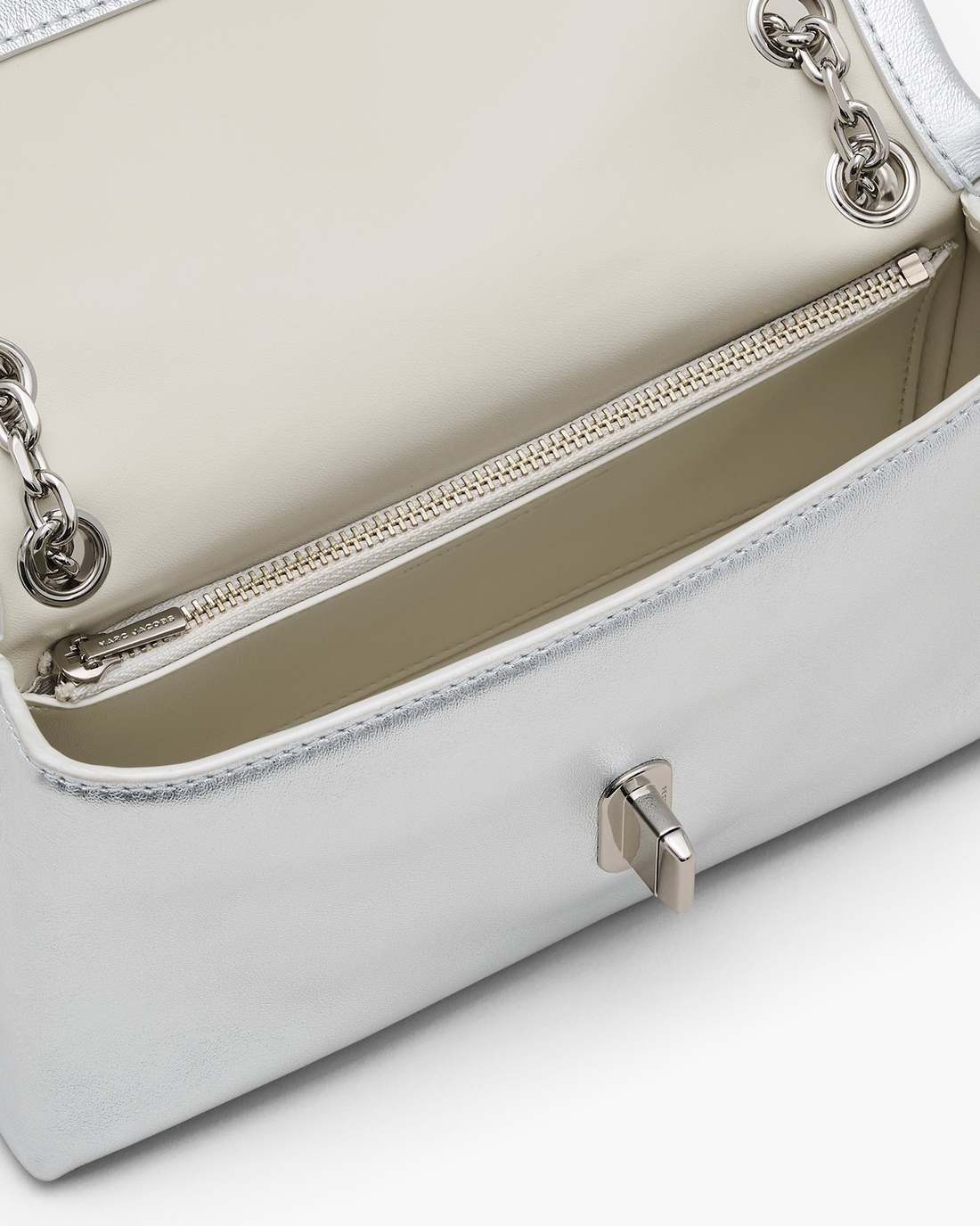 Marc Jacobs The Metallic Dual Chain Mini Bag Silver
