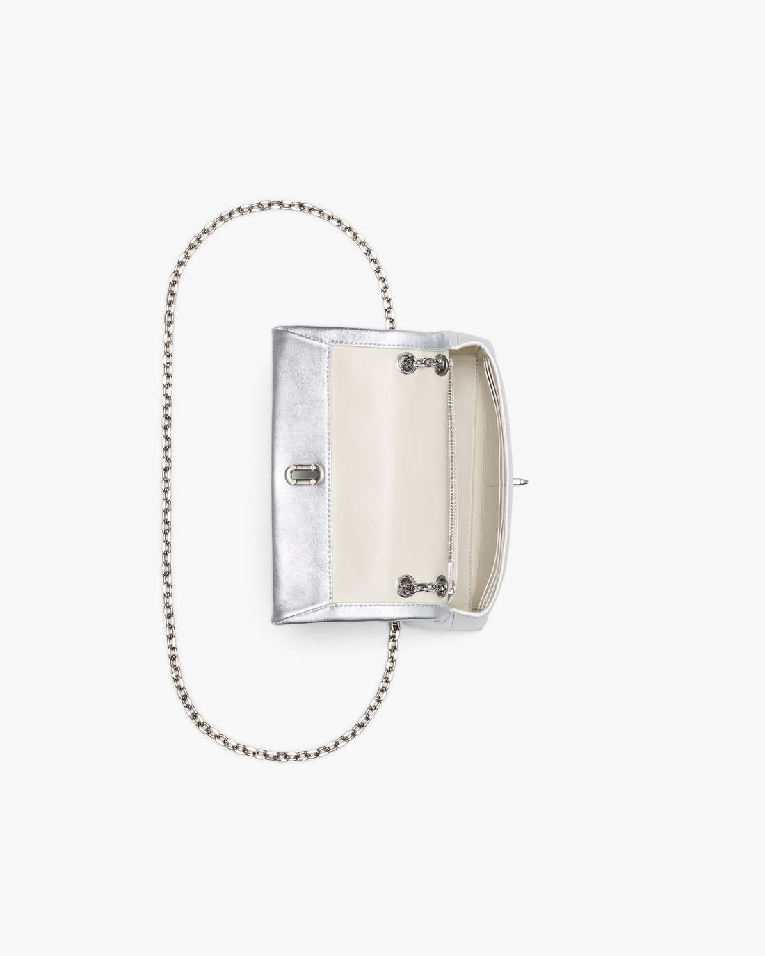 Marc Jacobs The Metallic Dual Chain Mini Bag Silver