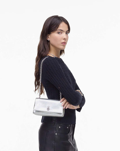 Marc Jacobs The Metallic Dual Chain Mini Bag Silver