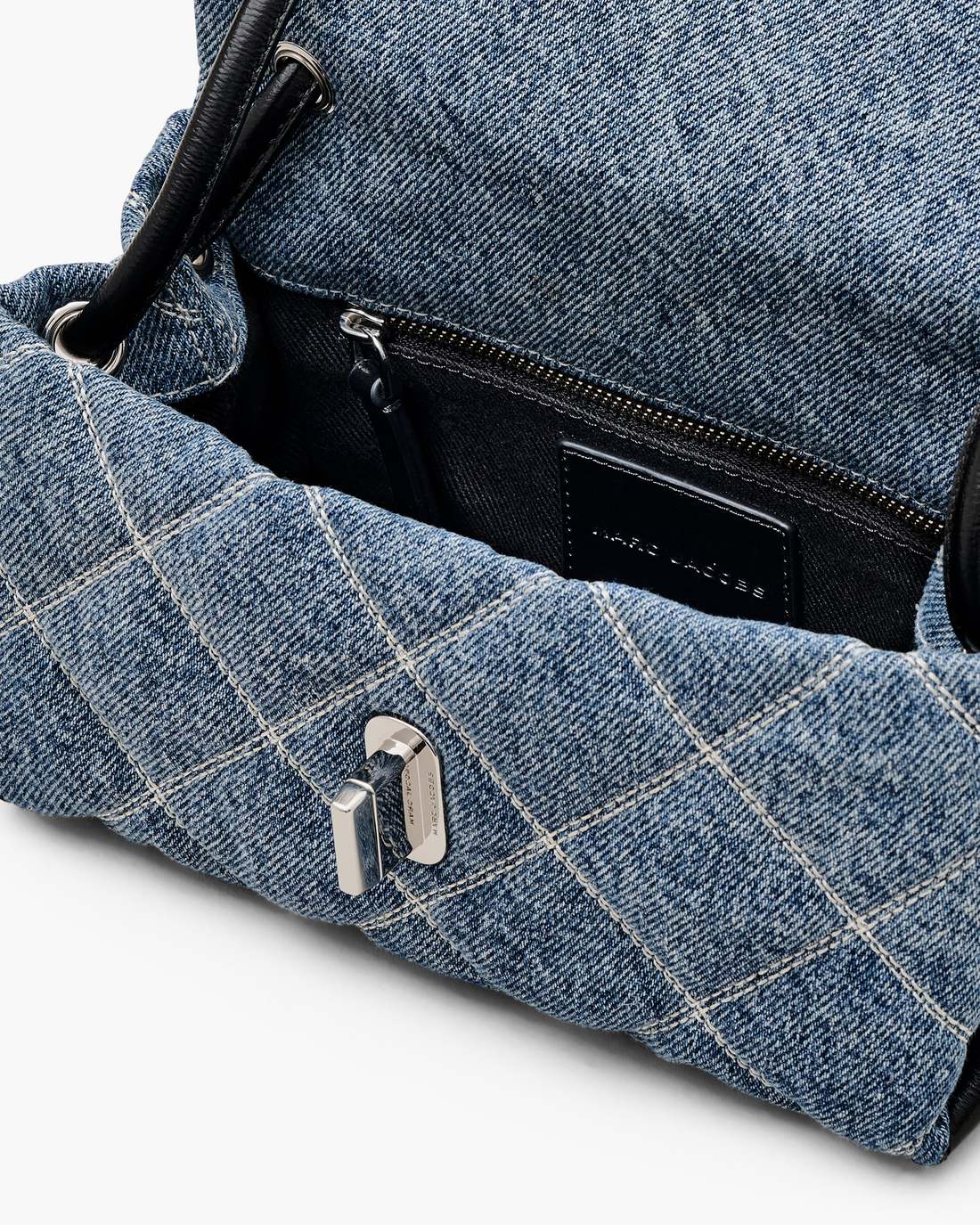 Marc Jacobs The Quilted Denim Mini Dual Shoulder Bag Light Wash Indigo