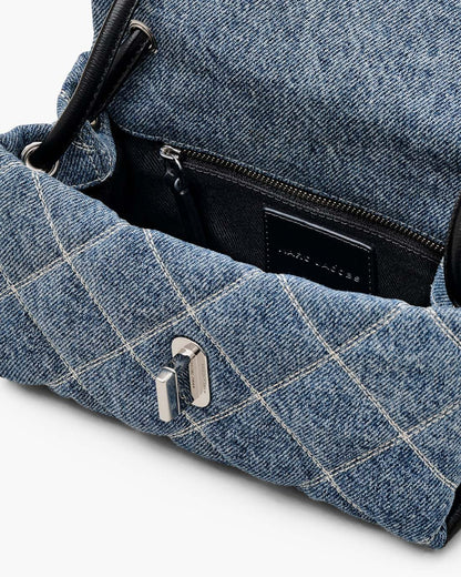 Marc Jacobs The Quilted Denim Mini Dual Shoulder Bag Light Wash Indigo