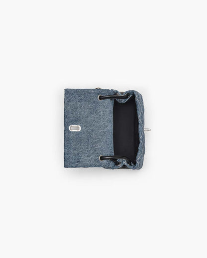 Marc Jacobs The Quilted Denim Mini Dual Shoulder Bag Light Wash Indigo