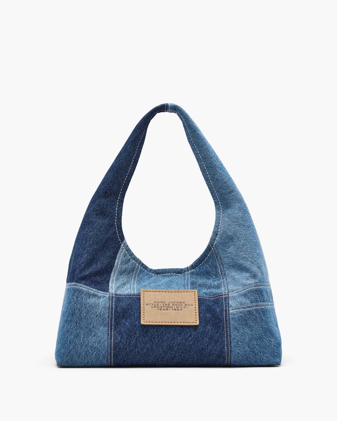Marc Jacobs The Patchwork Denim Sack Bag Blue Denim