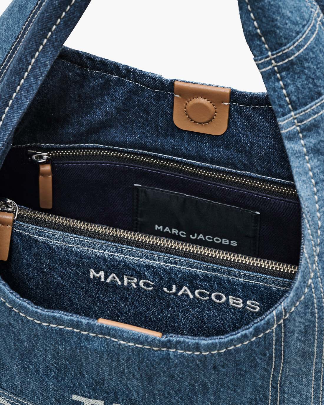 Marc Jacobs The Patchwork Denim Sack Bag Blue Denim