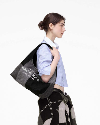 Marc Jacobs The Patchwork Denim Sack Bag Black Denim