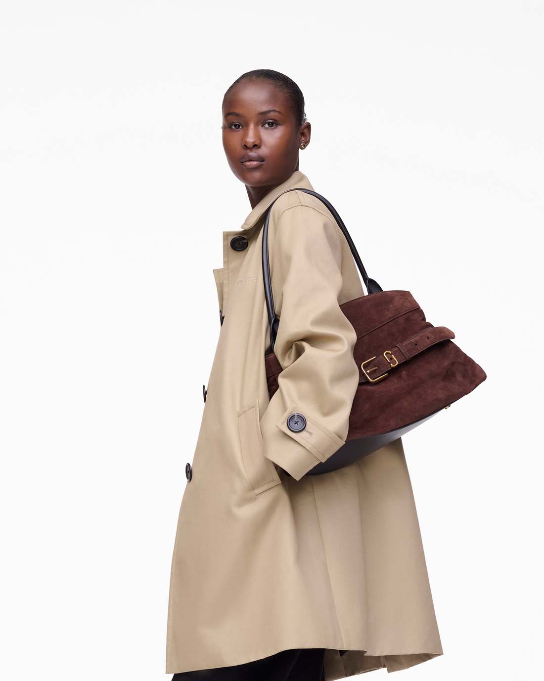 Marc Jacobs The Suede Dakota Satchel Dark Brown