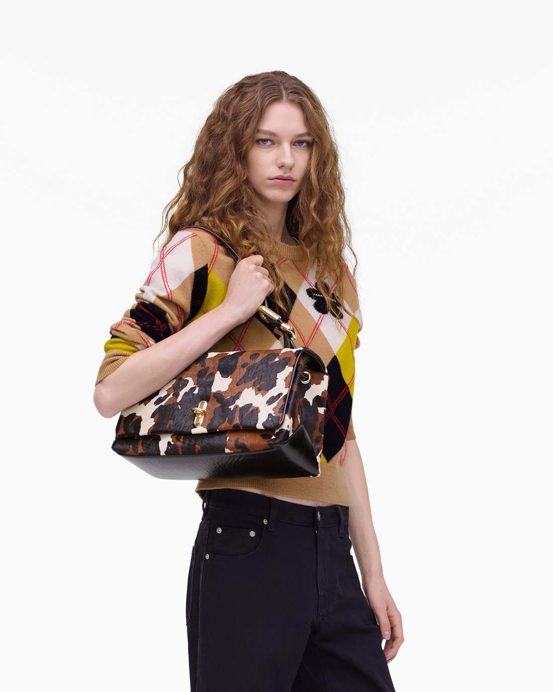Marc Jacobs The Cow Haircalf Large Dual Bag Mocha Multi