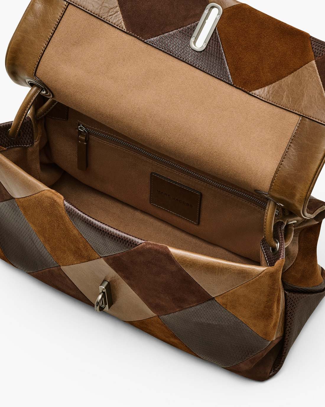 Marc Jacobs The Suede Patchwork Large Dual Bag Brown Multi