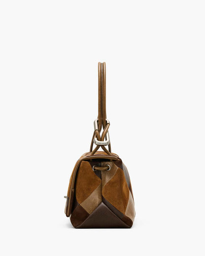 Marc Jacobs The Suede Patchwork Large Dual Bag Brown Multi