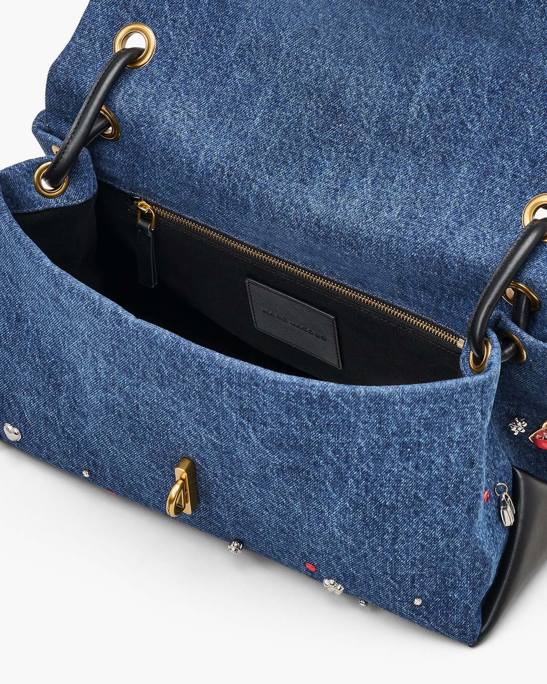 Marc Jacobs The Trinket Charm Denim Large Dual Bag Medium Wash Multi