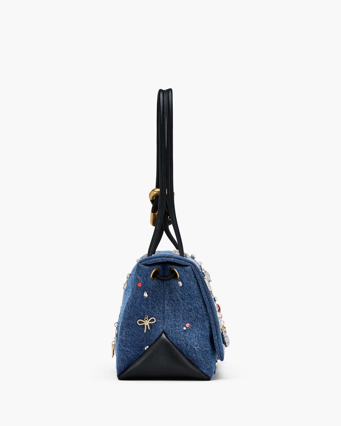 Marc Jacobs The Trinket Charm Denim Large Dual Bag Medium Wash Multi