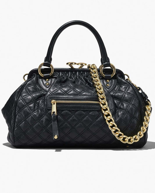 Marc Jacobs Re-Edition Quilted Leather Stam Bag Black