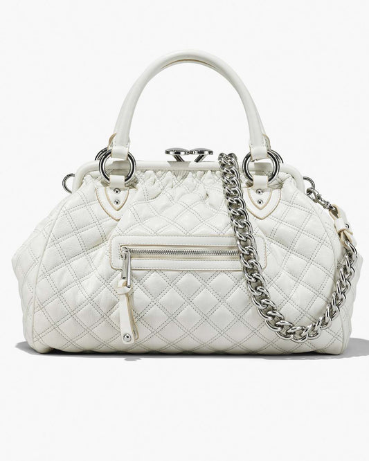 Marc Jacobs Re-Edition Quilted Leather Stam Bag Cloud White