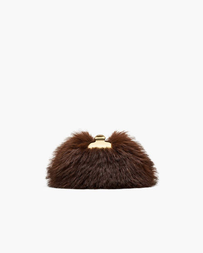 Marc Jacobs The Faux Fur Glam Small Clutch Dark Brown