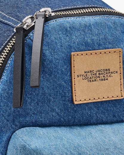 Marc Jacobs The Biker Colorblock Denim Large Backpack Indigo Multi