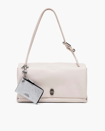 Marc Jacobs The Coated Glitter Everyday Top Zip Charm Wallet Silver