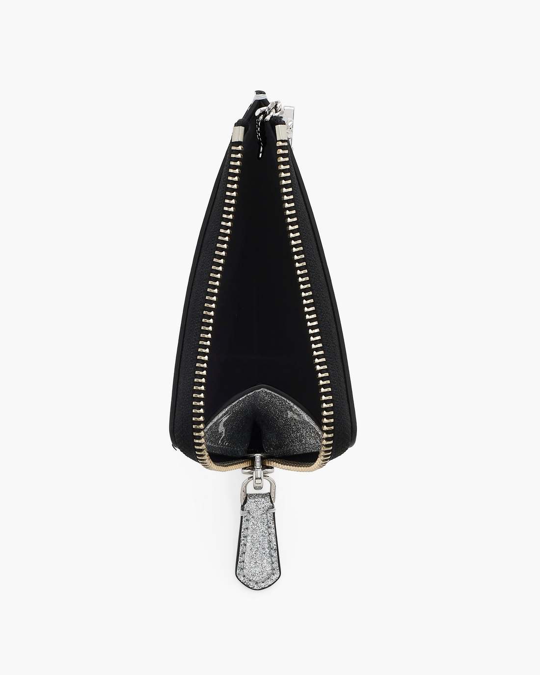 Marc Jacobs The Coated Glitter Everyday Top Zip Wallet Silver