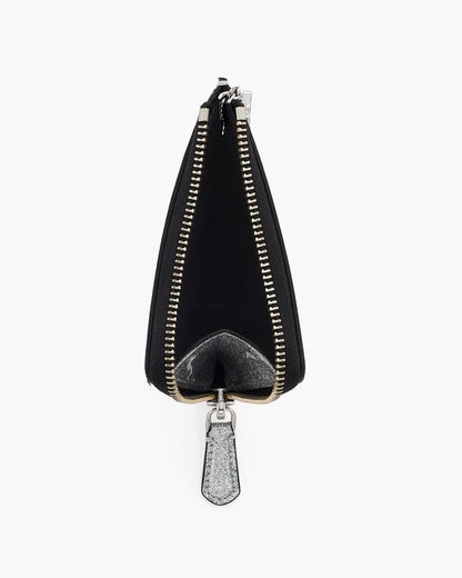Marc Jacobs The Coated Glitter Everyday Top Zip Wallet Silver
