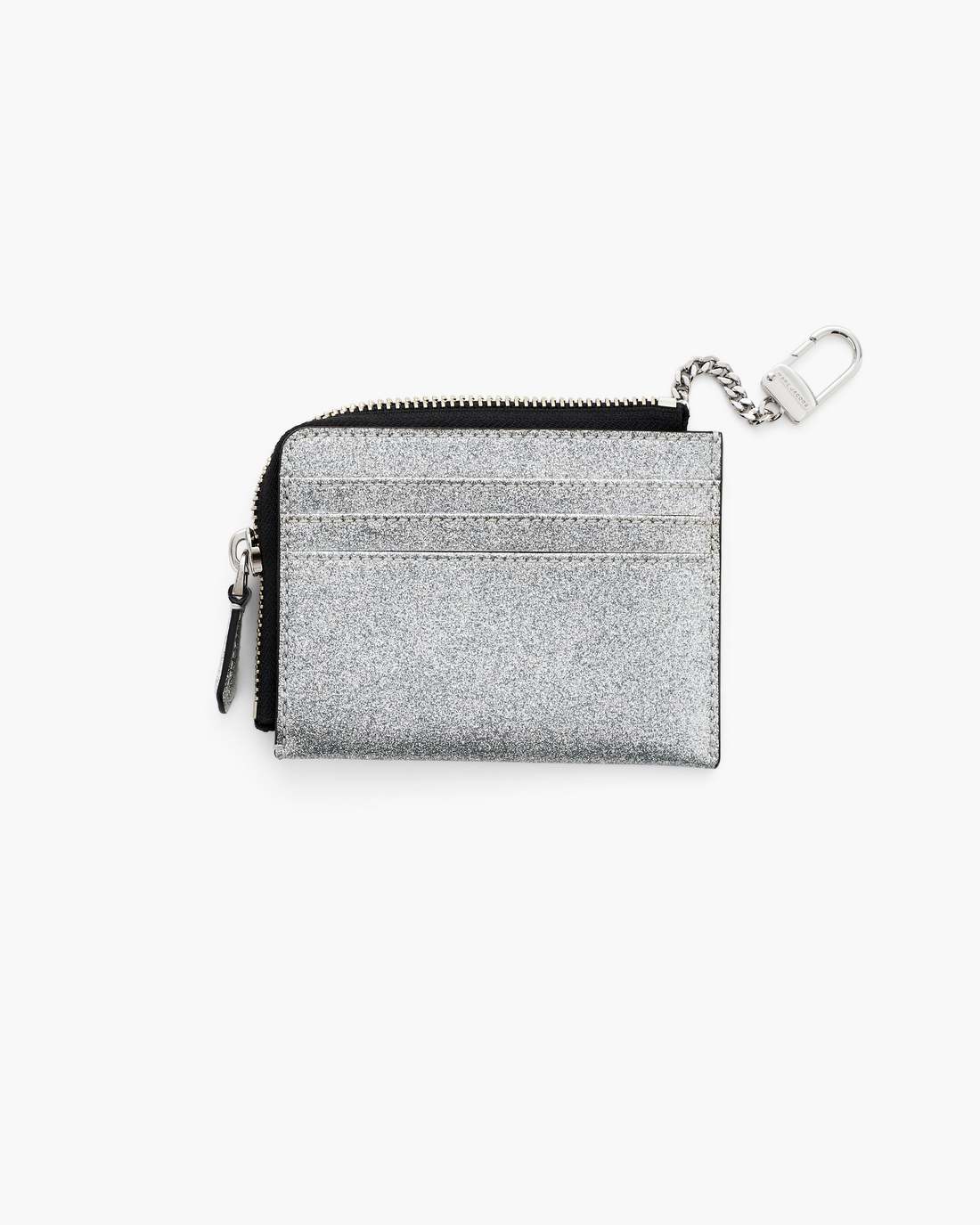 Marc Jacobs The Coated Glitter Everyday Top Zip Wallet Silver