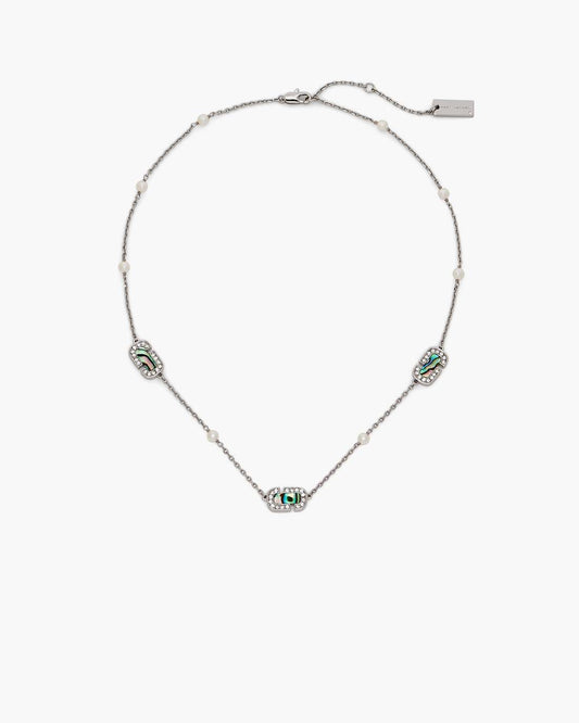 Marc Jacobs The J Marc Luxe Station Necklace Silver/Crystal