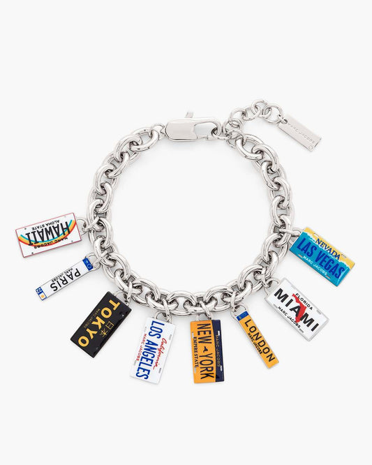 Marc Jacobs The Cities License Plate Charm Bracelet Silver/Multi