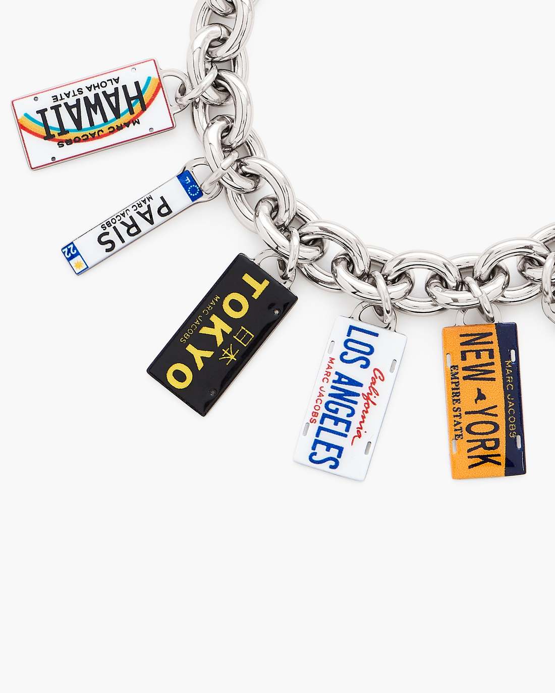 Marc Jacobs The Cities License Plate Charm Bracelet Silver/Multi