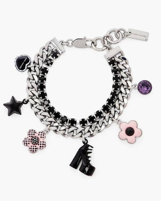 Marc Jacobs The Mini Icon Dot Charm Bracelet Silver/Multi