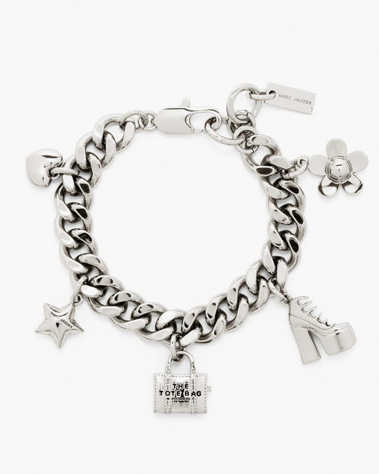 Marc Jacobs The Mini Icon Charm Bracelet Light Antique Silver