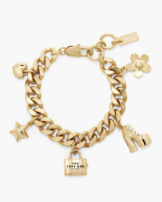 Marc Jacobs The Mini Icon Charm Bracelet Light Antique Gold