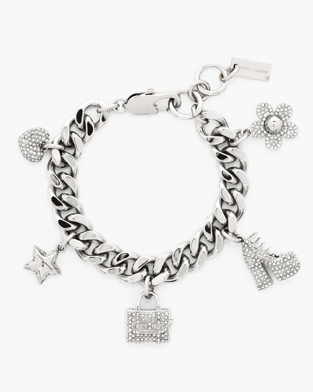 Marc Jacobs The Pave Mini Icon Charm Bracelet Silver/Crystal
