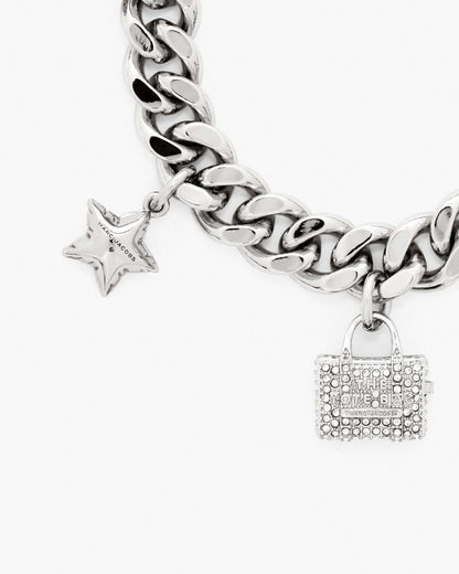 Marc Jacobs The Pave Mini Icon Charm Bracelet Silver/Crystal