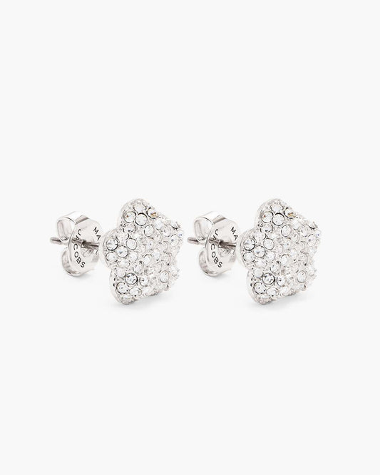 Marc Jacobs The Daisy Pave Stud Earrings Silver/Crystal