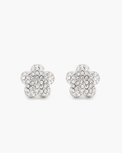 Marc Jacobs The Daisy Pave Stud Earrings Silver/Crystal
