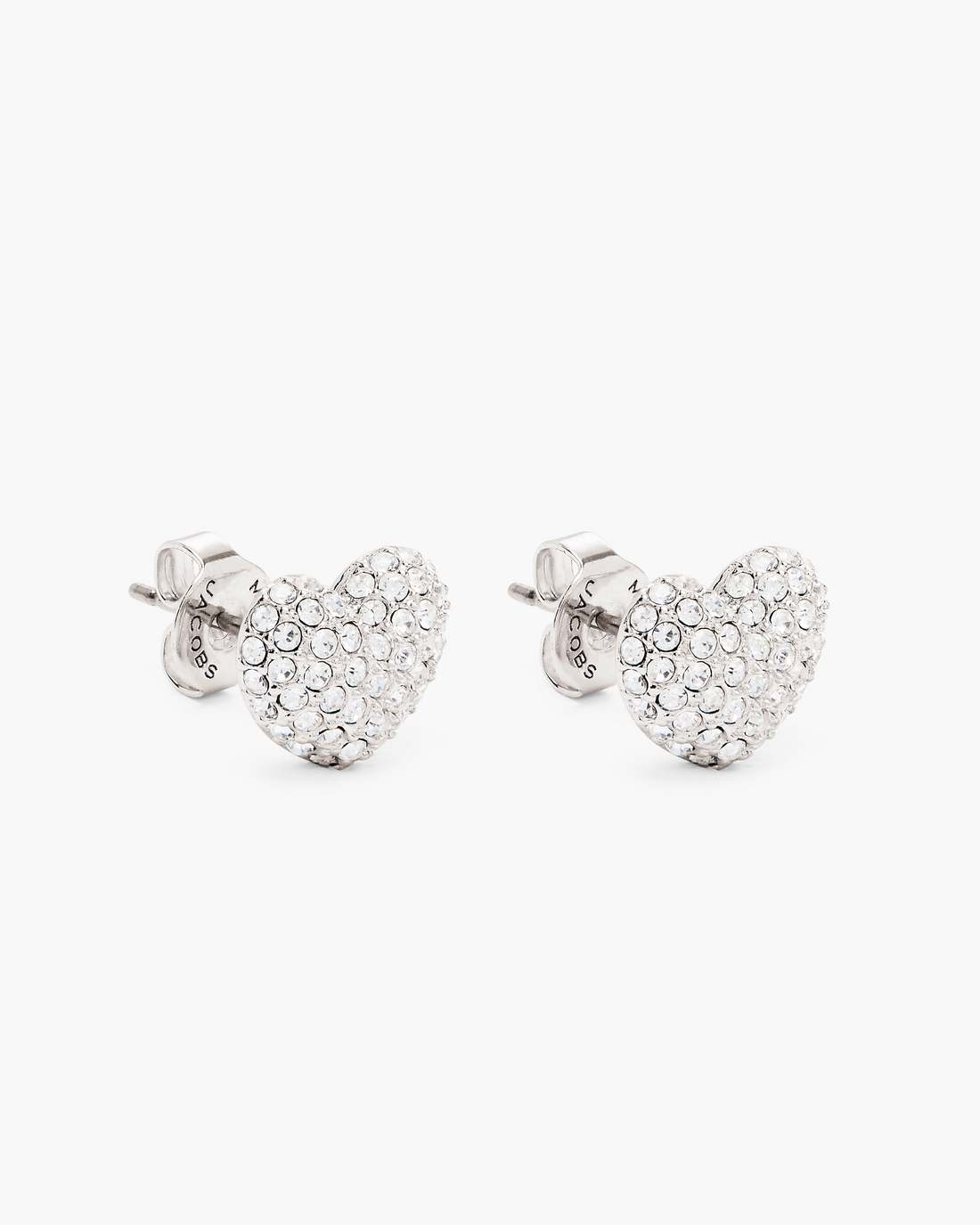 Marc Jacobs The Heart Pave Earrings Silver/Crystal