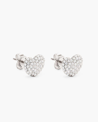Marc Jacobs The Heart Pave Earrings Silver/Crystal
