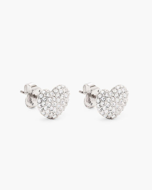 Marc Jacobs The Heart Pave Earrings Silver/Crystal