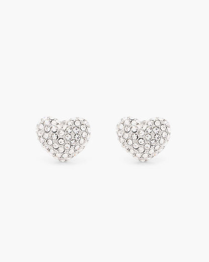 Marc Jacobs The Heart Pave Earrings Silver/Crystal