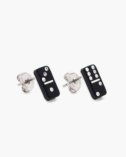 Marc Jacobs The Domino Stud Earrings Silver/Black