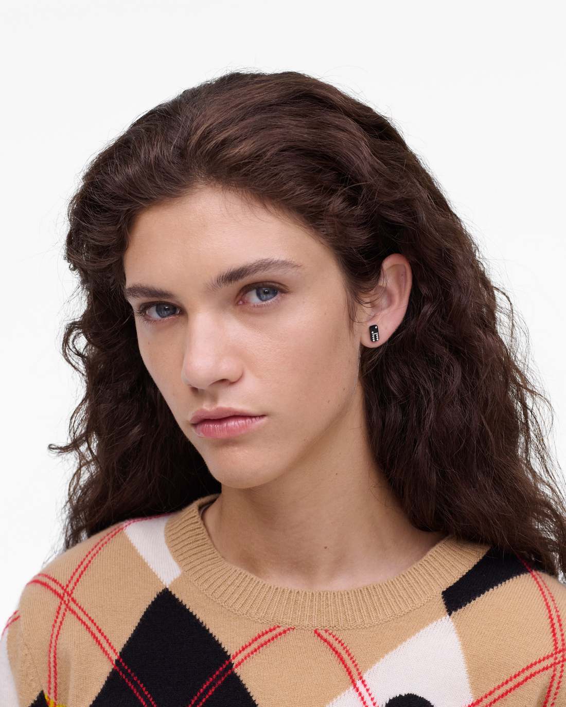 Marc Jacobs The Domino Stud Earrings Silver/Black